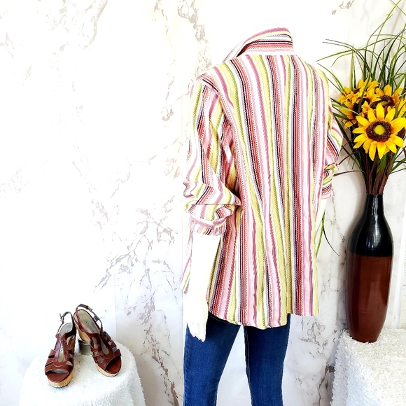 Lane Bryant colorful crisp button front shirt - Picture 5 of 6